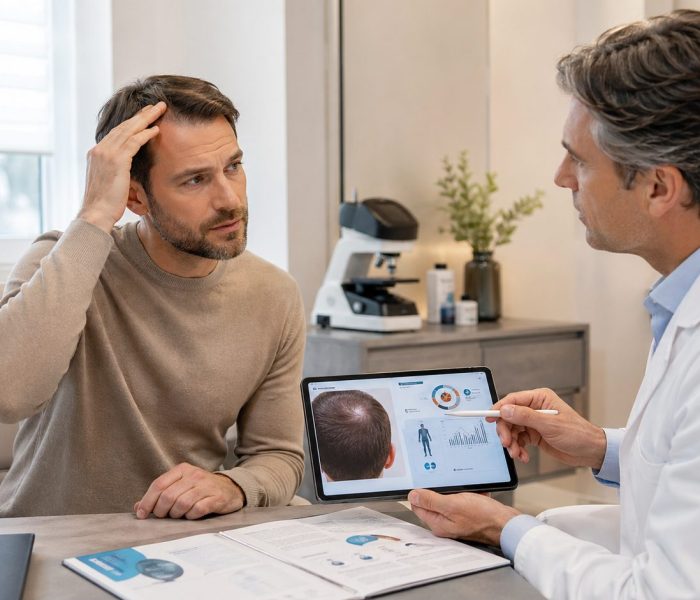 Consulto medico per valutazione idoneità al trapianto di capelli con malattie autoimmuni