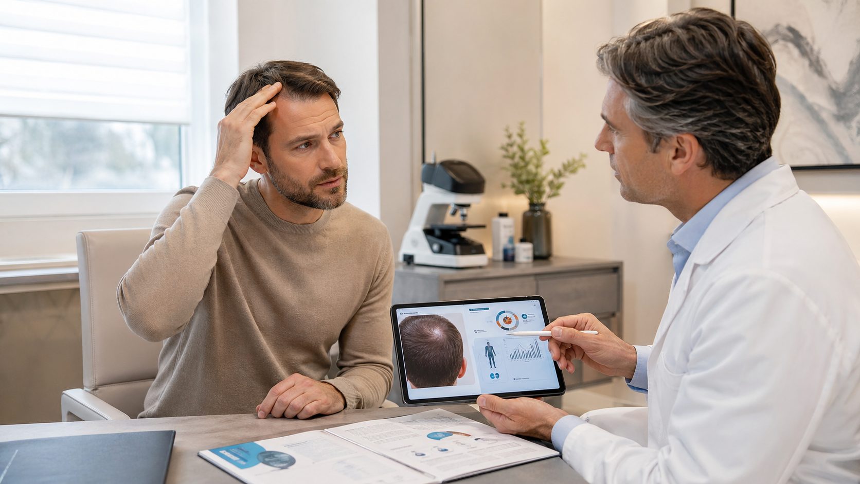 Consulto medico per valutazione idoneità al trapianto di capelli con malattie autoimmuni